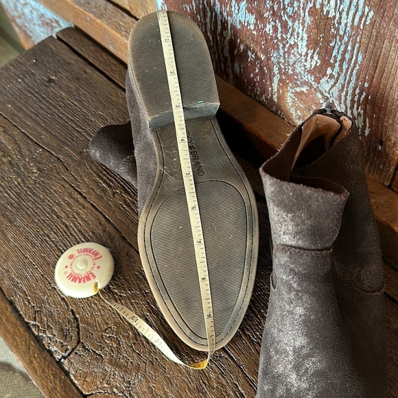 Lucky Brand Lahela Metallic Nubuck Leather Almond Toe Ankle Bootie Size 7 - Picture 7 of 8